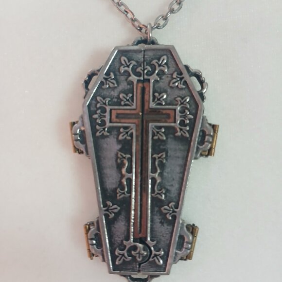 Alchemy Gothic Coffin Locket Pendant Goth Halloween Witchy - Picture 1 of 3